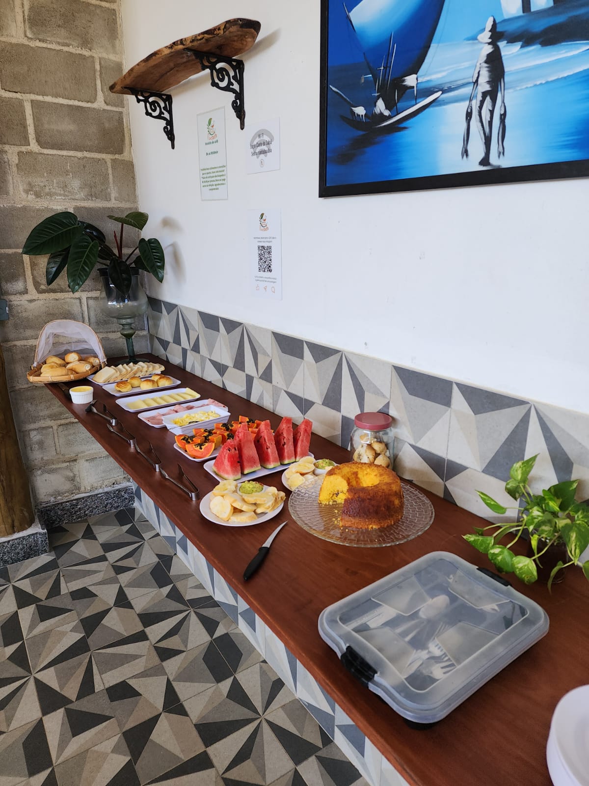 Café da manhã servido na Pousada Canto do Sabiá