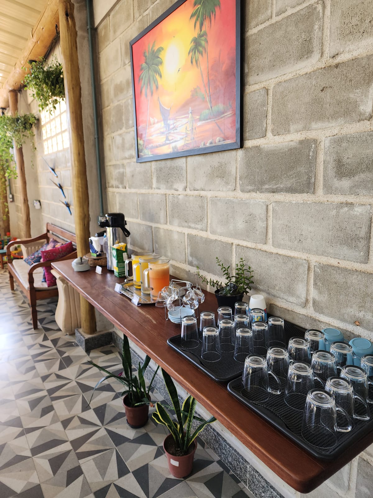 Ambiente acolhedor do café da manhã