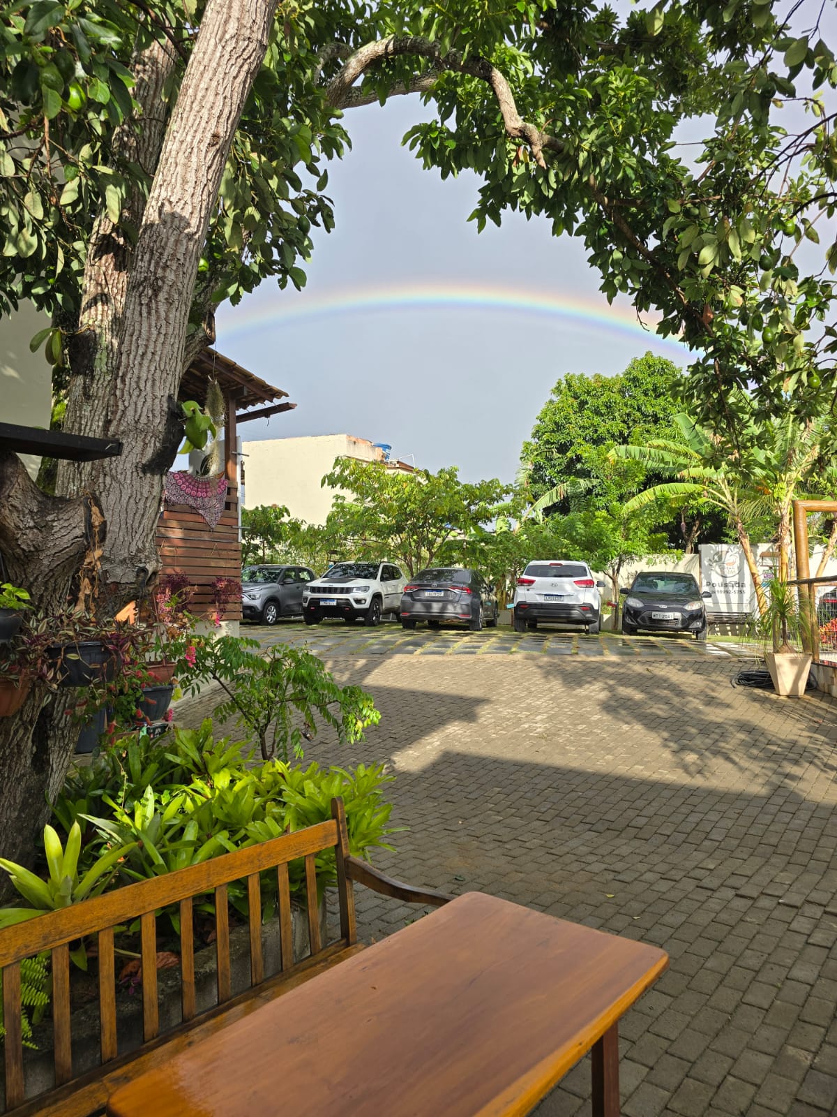 Ambiente externo da pousada